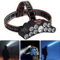 High Power 11-LED Super Bright Rechargeable Headlamp
