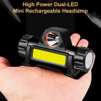 High Power 2-LED Mini Rechargeable Headlamp