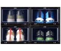 HT-2003-B Premium Quality Drop Front Shoe Box Black Body / Clear Front