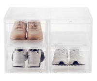 HT-2003-C Premium Quality Drop Front Shoe Box Translucent Body / Clear Front