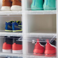 HT-2003-C Premium Quality Drop Front Shoe Box Translucent Body / Clear Front