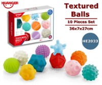 HE0233 Set of 10pcs Soft Rubber Textured Balls