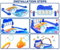 HE0631 Blue Dolphin Piano Fitness Play Mat Set