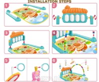 HE0639 Orange Mushroom Piano Fitness Play Mat Set