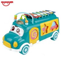 HE8023 Music Bus Xylophone with 7pcs Puzzle Blocks