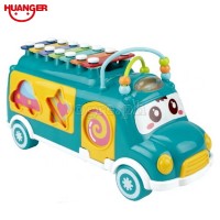 HE8023 Music Bus Xylophone with 7pcs Puzzle Blocks