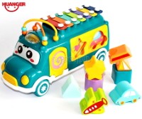 HE8023 Music Bus Xylophone with 7pcs Puzzle Blocks