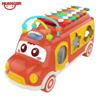 HE8023 Music Bus Xylophone with 7pcs Puzzle Blocks