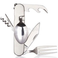 FQ-J04 6-n-1 Multi-Function Stainless Steel Outdoor Cutlery Set