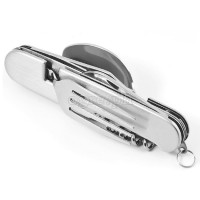 FQ-J04 6-n-1 Multi-Function Stainless Steel Outdoor Cutlery Set