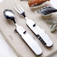 FQ-J04 6-n-1 Multi-Function Stainless Steel Outdoor Cutlery Set