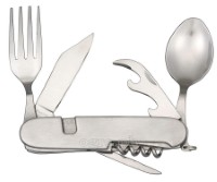 FQ-J04 6-n-1 Multi-Function Stainless Steel Outdoor Cutlery Set