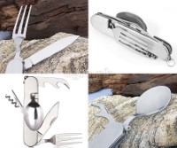 FQ-J04 6-n-1 Multi-Function Stainless Steel Outdoor Cutlery Set