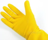 19695 Reusable Yellow Latex Utility Gloves ~ Large