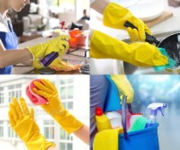 19695 Reusable Yellow Latex Utility Gloves ~ Large