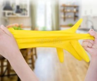 19695 Reusable Yellow Latex Utility Gloves ~ Large