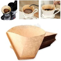 55-313 Pack of 80 Unbleached Natural Virgin Pulp Cone-Style Coffee Filters