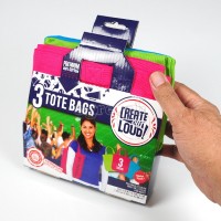 K3D Tote Bags 34.3cm (13.5”) 3-Pack (Horizon Group)