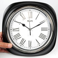 6746RO-JL 10-inch Sweep Movement Semi-Square Wall Clock