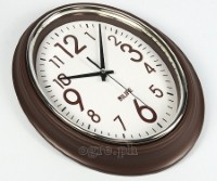 6752BN-JL 10-inch Sweep Movement Oval Wall Clock