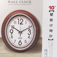 6752BN-JL 10-inch Sweep Movement Oval Wall Clock