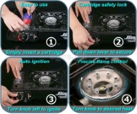 BDZ-155 Portable 2-Burner Butane Gas Stove with Free Storage Bag