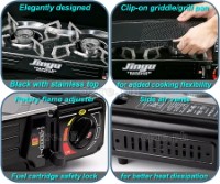 BDZ-155S Portable 2-Burner Butane Gas Stove with Griddle Plate and Hard Case