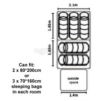 4-5 Person Double-Layer Two Bedroom Tent 330*210*185cm