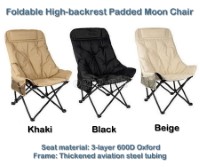Foldable High-Backrest Padded Moon Chair 46*46*90cm