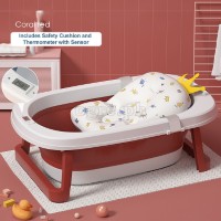 LYBY-A03 Collapsible Baby Bathtub with Safety Cushion and Thermometer