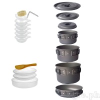 15P500 7-pcs Outdoor Cookware Set with 12-pcs Kitchen Utensils