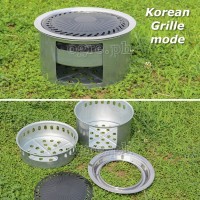 15SK 4-in-1 Wood Burning Carbon Steel Stove/Grill/Hot Plate Set