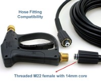 PWG-05 2175psi Pressure Washer Gun with M22-14mm Male Inlet and 1/4” Female Quick Coupler Socket