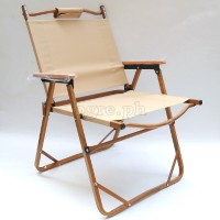 LY-023-L Aluminum Folding Chair with Arm Rest and Wood Grain Frame (Large 54x54x78cm)