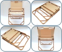 LY-023-L Aluminum Folding Chair with Arm Rest and Wood Grain Frame (Large 54x54x78cm)