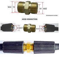 PWU-02 M22 14mm Male to M22 15mm Male Pressure Washer Union Coupling 