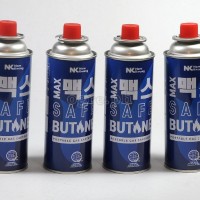 Max Safe Butane Gas 220g Nozzle Type CRV Cartridge 4-Pack
