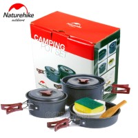 NH15T203-G 5-pc Outdoor Cookware Set with 6 pcs Kitchen Utensils
