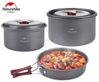 NH15T203-G 5-pc Outdoor Cookware Set with 6 pcs Kitchen Utensils