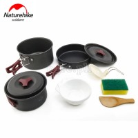 NH15T203-G 5-pc Outdoor Cookware Set with 6 pcs Kitchen Utensils