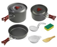 NH15T203-G 5-pc Outdoor Cookware Set with 6 pcs Kitchen Utensils