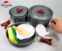 NH15T203-G 5-pc Outdoor Cookware Set with 6 pcs Kitchen Utensils