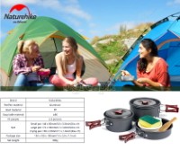 NH15T203-G 5-pc Outdoor Cookware Set with 6 pcs Kitchen Utensils
