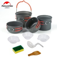 NH18T018-G 4-pc Outdoor Cookware Set (with 6pcs Kitchen Utensils (Upgraded Version)