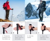 NH19DS001 4-Section 120cm Lightweight Folding Trekking Pole