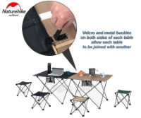 NH20JJ020-L Folding Mini Table ~ Aluminum Frame / Oxford Table Top (Large 75 x 55 x 52cm)