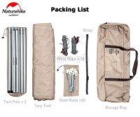 NH20TM006-SR Girder Shelter / Sun Shade Tarp with 2 Poles (Small Rectangle 3x4m)