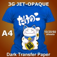HTP-DKA4 3G Jet-Opaque Heat Transfer Paper for Dark Fabrics Size A4 (10 sheets)