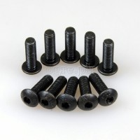 BCB-ALRH10 10 pcs Black Alloy Button Head Hex Bolts for Bike Bottle Cage