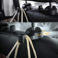 HBH-01 Universal Bag Hanger Hooks (Headrest Mount) Set of 2pcs
